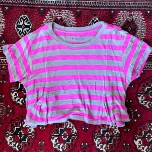 Free People Pink striped cropped top